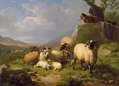 Sheep in a Landscape by Eugene Joseph Verboeckhoven